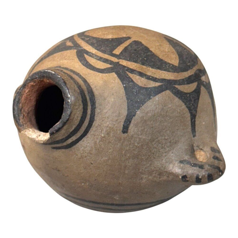 Exceptional Historic Cochiti polychrome pottery canteen, ca 1900 Mini 3" READ